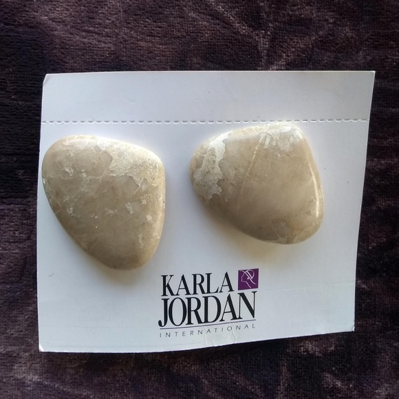 Vintage Karla Jordan - Genuine Riverstone Earrings - Picture 2 of 5